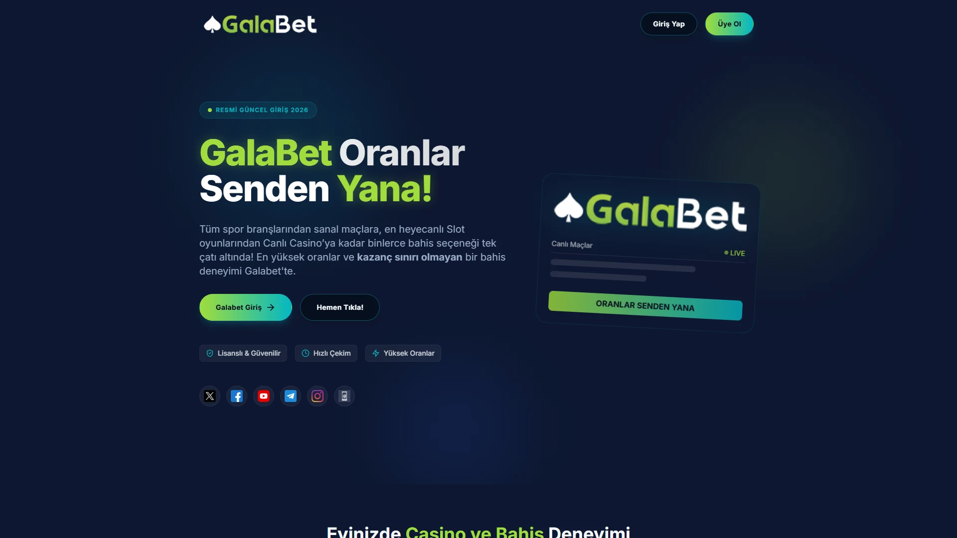 Galabet promotions page